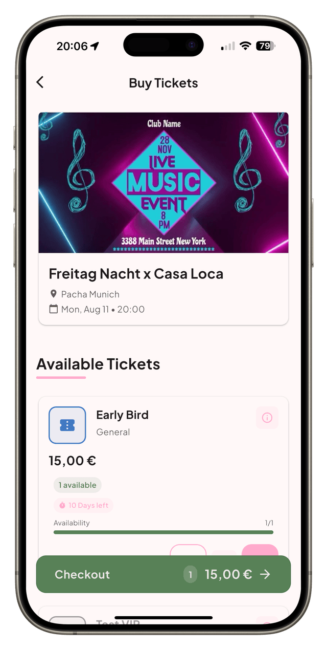 Ticket Purchase Screen