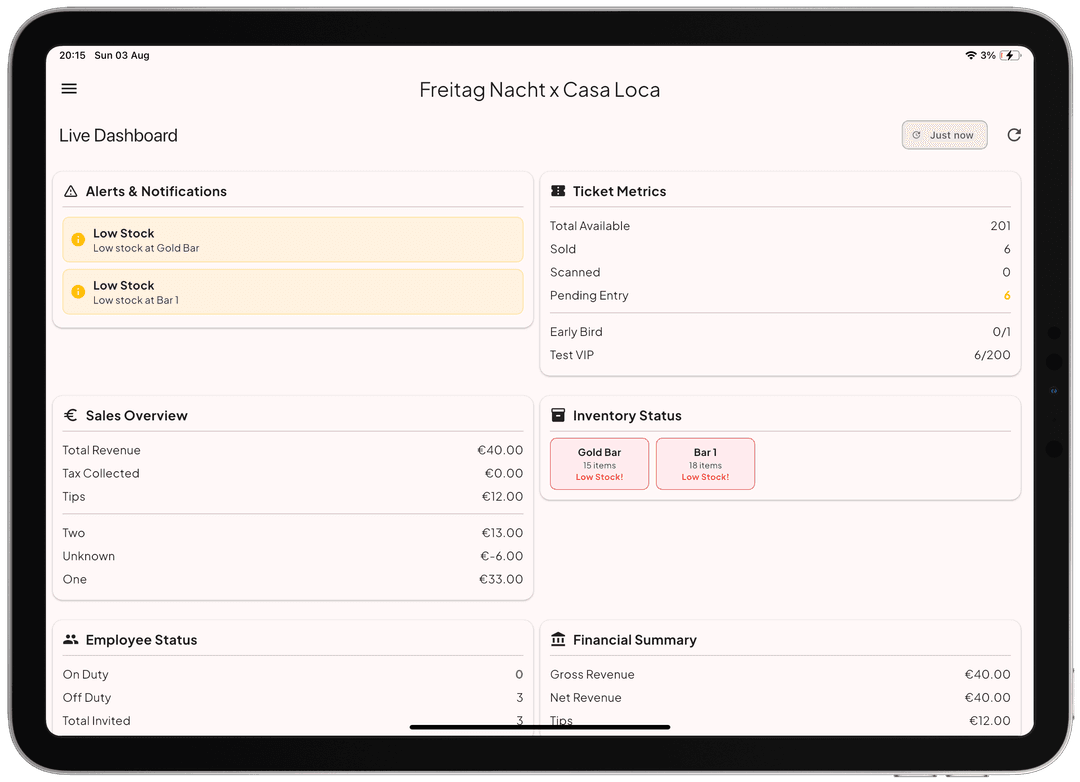 Event Organizer Dashboard - Real-time Analytics